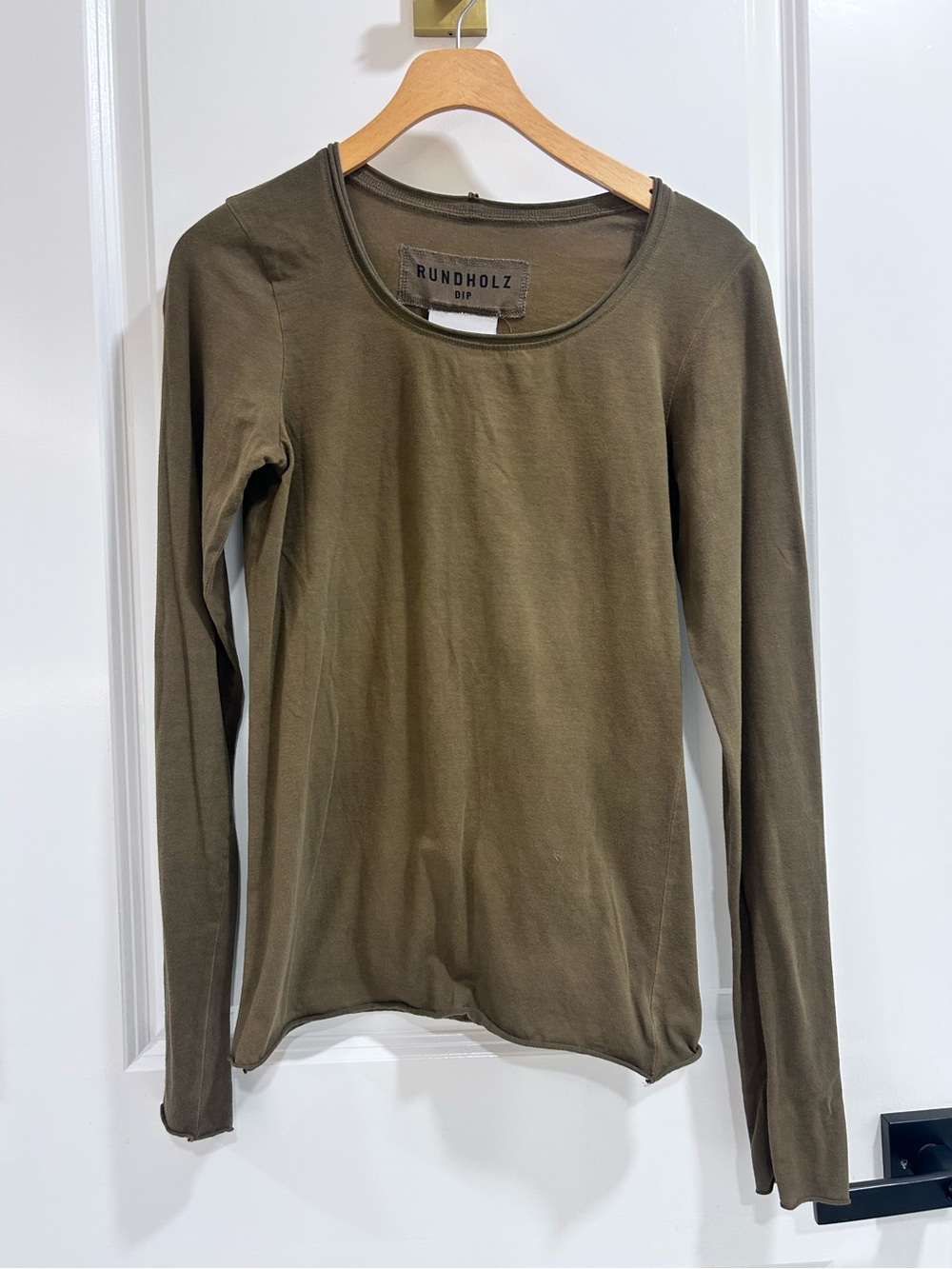 Olive Green Long Sleeve Crewneck Top RUNDHOLZ
